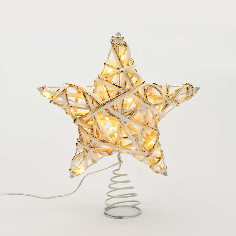 "WHITE & GOLD CONVEX STAR" 20 MINI WW LED ΛΑΜΠ. ΜΠΑΤ. 3ΧΑΑ,IP20 23x5x20cm