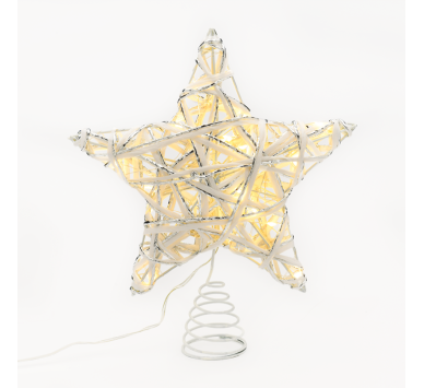 "WHITE & SILVER CONVEX STAR" 20 MINI WW LED ΛΑΜΠ. ΜΠΑΤ. 3ΧΑΑ,IP20 23x5x20cm 