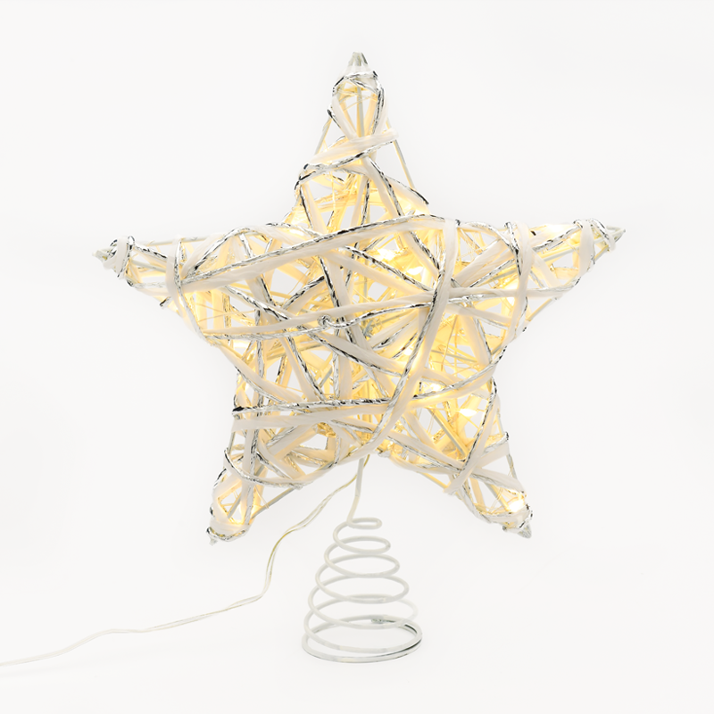 "WHITE & SILVER CONVEX STAR" 20 MINI WW LED ΛΑΜΠ. ΜΠΑΤ. 3ΧΑΑ,IP20 23x5x20cm 