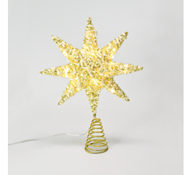  "GOLD TINSEL THREAD STAR 1" 20 MINI WW LED ΛΑΜΠ. ΜΠΑΤ. 3ΧΑΑ,IP20 28x5x20cm