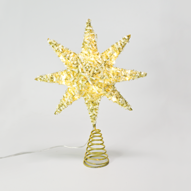 "GOLD TINSEL THREAD STAR 1" 20 MINI WW LED ΛΑΜΠ. ΜΠΑΤ. 3ΧΑΑ,IP20 28x5x20cm