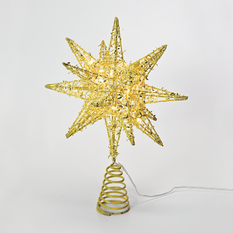  "GOLD TINSEL THREAD STAR 2" 20 MINI WW LED ΛΑΜΠ. ΜΠΑΤ. 3ΧΑΑ,IP20 28x5x20cm