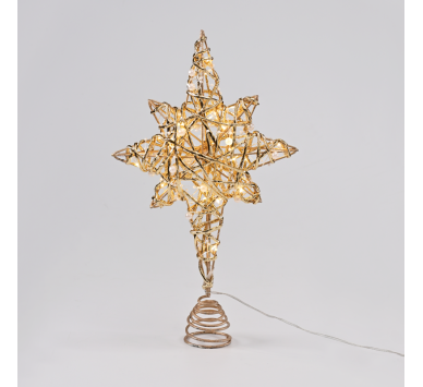  "GOLD & WHITE BEAD STAR " 20 MINI WW LED ΛΑΜΠ. ΜΠΑΤ. 3ΧΑΑ,IP20 37x5x20cm