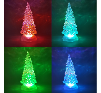  "CRYSTAL PLASTIC TREE" 1 RGB LED ΜΠΑΤ (3xAAA) ΠΡΟΓΡΑΜ(ΕΝΑΛΛΑΓΗ ΧΡΩΜ) IP20 Φ10x25cm
