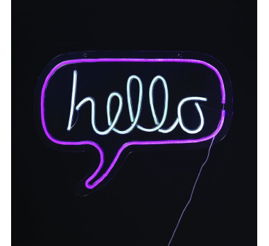HELLO 350 NEON LED ΛΑΜΠ USB ΚΑΛ 2m ΡΟΖ IP20 62*2*46cm