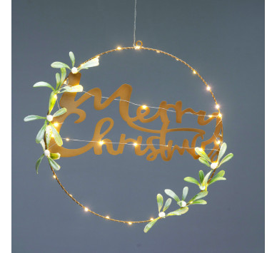 CIRCLE MERRY CHRISTMAS ΚΡΕΜΑΣΤ ΔΙΑΚΟΣΜΗΤΙΚ 40LED ΛΑΜΠ ΘΕΡΜ ΣΤΑΘ ΜΠΑΤ 2ΧΑΑ(ΔΕΝ ΣΥΜΠ) IP20 ΔΙΑΜ:40cm