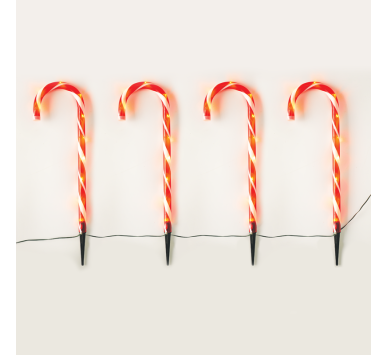  "4 CANDY STAKES" 40 WW LED ΛΑΜΠΑΚΙΑ 8ΠΡΟΓΡΑΜ ΑΝΑΠΤ(4.5V) IP44 M1.5m*Φ2.5cm*Y60cm 0.5m ΠΡΑΣ ΚΑΛ ΤΡ