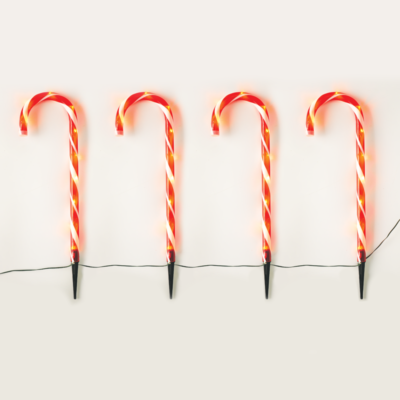  "4 CANDY STAKES" 40 WW LED ΛΑΜΠΑΚΙΑ 8ΠΡΟΓΡΑΜ ΑΝΑΠΤ(4.5V) IP44 M1.5m*Φ2.5cm*Y60cm 0.5m ΠΡΑΣ ΚΑΛ ΤΡ