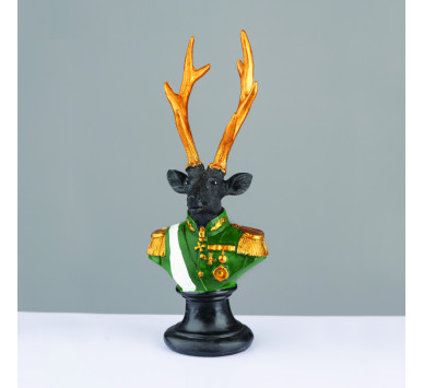 ΔΙΑΚΟΣΜΗΤΙΚΟ ΕΛΑΦΙ RESIN ΣΤΡΑΤΙΩΤΗΣ SOLDIER ΜΑΥΡΟ 24cm
