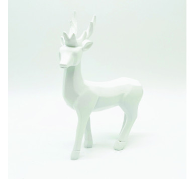 ΔΙΑΚΟΣΜΗΤΙΚΟ RESIN ΕΛΑΦΙ  ΛΕΥΚΟ 17x6x25cm