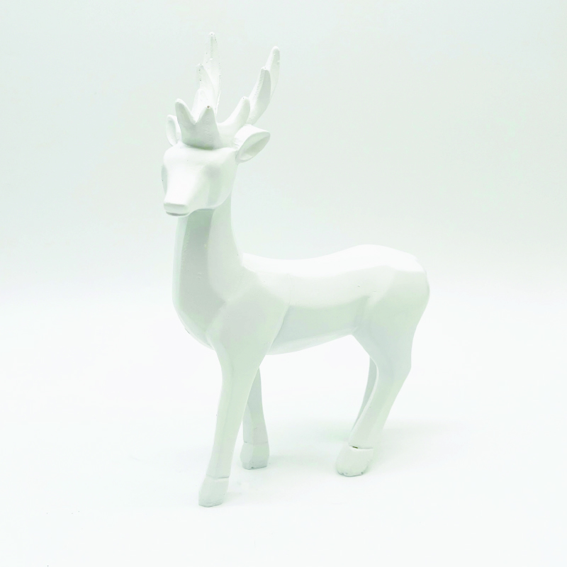ΔΙΑΚΟΣΜΗΤΙΚΟ RESIN ΕΛΑΦΙ  ΛΕΥΚΟ 17x6x25cm