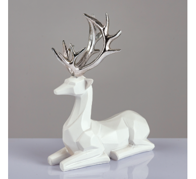 ΔΙΑΚΟΣΜΗΤΙΚΟ RESIN ΕΛΑΦΙ ΛΕΥΚΟ 16x8x20cm