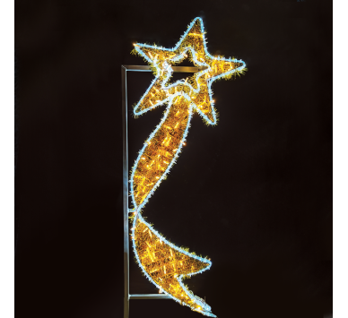 FALLING STAR WITH RIBBON 372LED ΣΧΕΔ 8m ΜΟΝΟΚ 9,6m ΛΑΜΠ ΣΕΙΡ ΘΕΡΜ&ΨΥΧΡ ΣΤΑΘ IP65 60x150 cm 1,5m ΚΑΛ