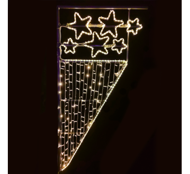 6 STARS WATERFALL 464LED ΕΠΙΣΤΗΛ ΣΧΕΔ. 8m ΜΟΝΟΚ 9,6m ΛΑΜΠ ΣΕΙΡΑ ΘΕΡΜΟ ΣΤΑΘ IP65 180x90 cm 1,5m ΚΑΛ.