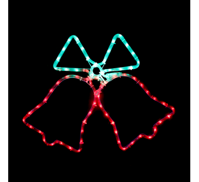  "DOUBLE BELLS" 72LED ΣΧΕΔΙΟ 3m ΜΟΝΟΚΑΝΑΛ ΦΩΤΟΣΩΛ GREEN-RED ΜΗΧΑΝΙΣΜ FLASH IP44 55x55cm 1.5m ΚΑΛΩΔ