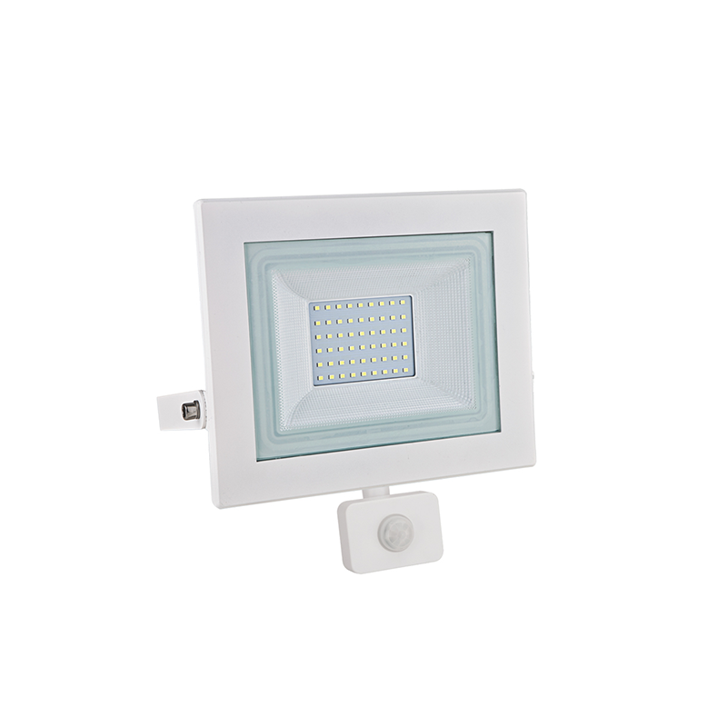 LED SENSOR WHITE FLOOD IP66 50W 6.000K 230V 4180Lm 8pcs/car