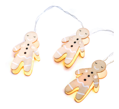 “WOODEN STRING LIGHTS (GINGERBREAD)” ΜΠΙΣΚΟΤΟ 10 LED ΛΑΜΠΑΚ ΣΕΙΡΑ ΜΠΑΤΑΡ(2xΑΑ) ΘΕΡΜΟ ΛΕΥΚΟ IP20