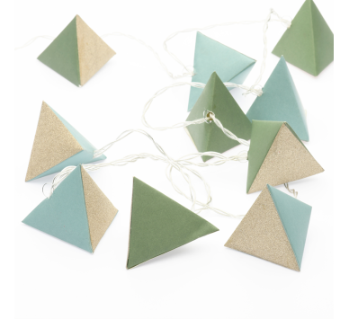 “PAPER DECORATIVE STRING LIGHTS” ΠΡΑΣΙΝΟ TΡΙΓΩΝΟ 10 LED ΛΑΜΠΑΚ ΣΕΙΡΑ ΜΠΑΤΑΡ(2xΑΑ) ΘΕΡΜΟ ΛΕΥΚΟ IP20