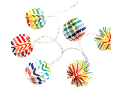 “PAPER DECORATIVE STRING LIGHTS” ΠΟΛΥΧΡΩΜΗ ΜΠΑΛΑ 10 LED ΛΑΜΠΑΚ ΣΕΙΡΑ ΜΠΑΤΑΡ(2xΑΑ) ΘΕΡΜΟ ΛΕΥΚΟ IP20