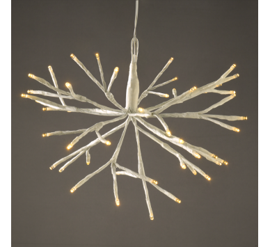 “BRANCH LIGHTS” 48 LED ΛΑΜΠΑΚ ΜΠΑΤΑΡ(3xAA) ΘΕΡΜΟ ΛΕΥΚΟ IP44 Φ20cm 30cm ΔΙΑΦΑΝ ΚΑΛΩΔ