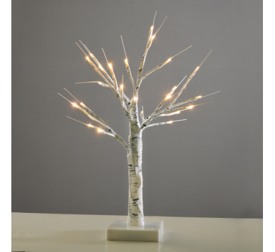 “SNOW TREE” ΛΕΥΚΟ ΔΕΝΤΡΟ 24 LED ΛΑΜΠΑΚ ΜΠΑΤΑΡ(3xAA) ΘΕΡΜΟ ΛΕΥΚΟ IP20 45cm