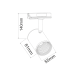 GREY LED TRACK LIGHT 7W 4000K 2WIRES 24° 760LM 230V Ra80