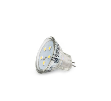 LED ΛΑΜΠΑ MR11 ΓΥΑΛΙΝΟ 2W 12VAC/DC 105° ΛΕΥΚΟ 4000Κ