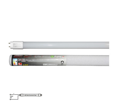 LED ΛΑΜΠΑ ΓΥΑΛΙΝΗ T8 120cm 18W 230V ΜΟΝΗΣ ΤΡΟΦΟΔΟΣΙΑΣ ΛΕΥΚΟ