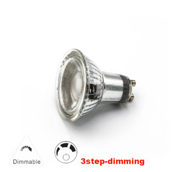 LED ΛΑΜΠΑ GU10 ΓΥΑΛΙΝΟ 6W 230V 40° ΝΤΙΜΑΡ.3 ΕΠΙΠΕΔΩΝ ΘΕΡΜΟ