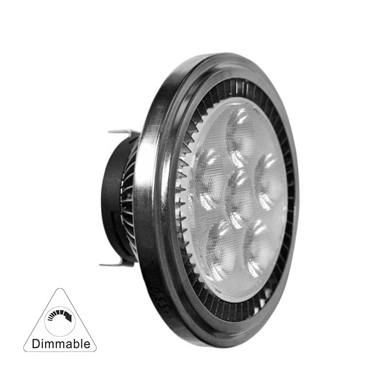 LED ΛΑΜΠΑ ΑΛΟΥΜΙΝΙΟΥ AR111 12W 12VAC/DC ΝΤΙΜΑΡΙΖΟΜΕΝΗ 25° ΨΥΧΡΟ