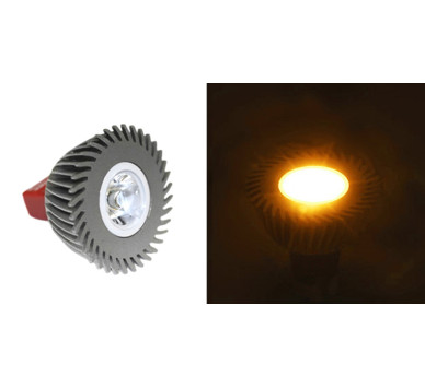 LED ΛΑΜΠΑ ΙΣΧΥΟΣ MR16 3W 12VAC/DC 1 Led 10° ΠΟΡΤΟΚΑΛΙ
