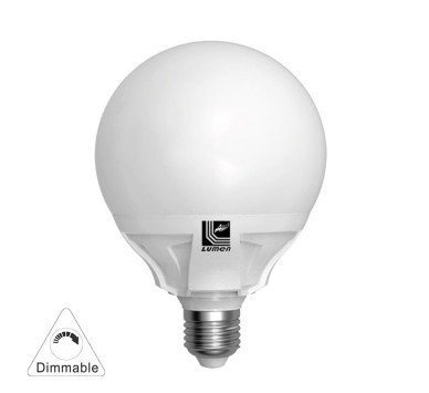 LED ΛΑΜΠΑ GLOBE Φ105 E27 15W ΝΤΙΜΑΡΙΖΟΜΕΝΟ ΨΥΧΡΟ 6200Κ