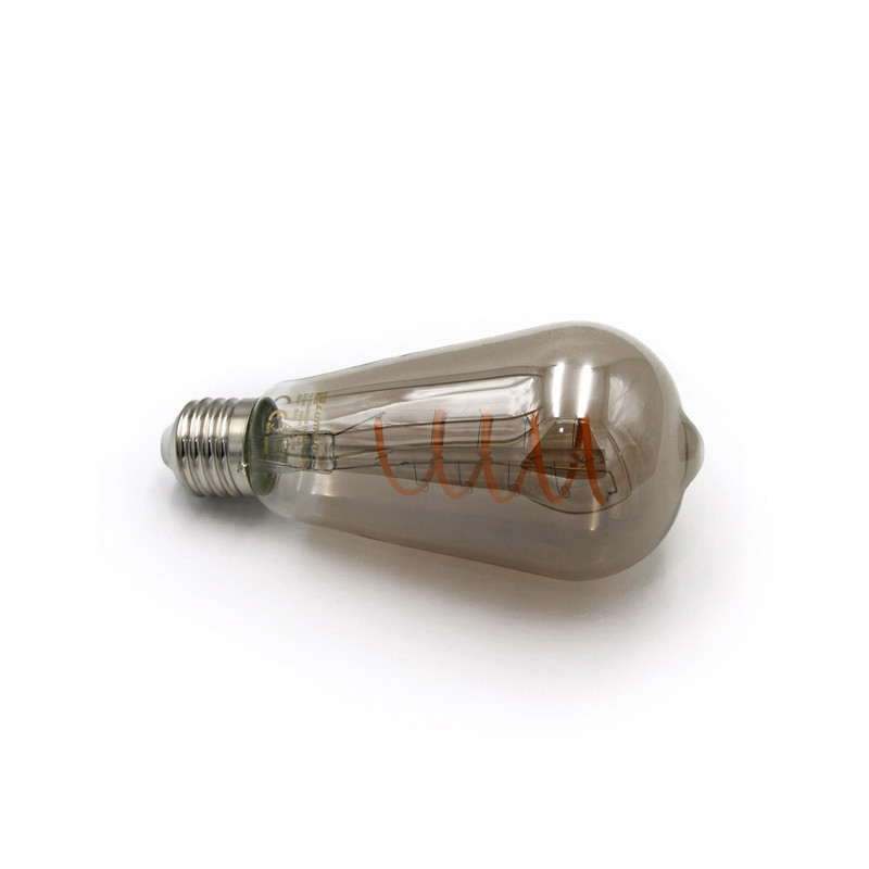 LED ΛΑΜΠΑ COG SPIRAL ΑΒΟΚΑΝΤΟ SMOKY Ε27 ST64 6W ΝΤΙΜΑΡΙΖΟΜ.ΘΕΡΜΟ