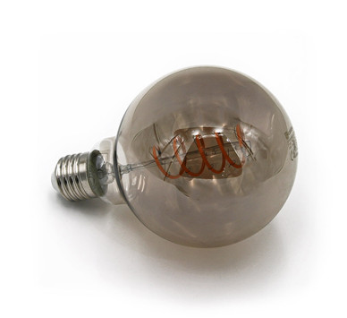 LED ΛΑΜΠΑ COG SPIRAL GLOBE Φ95 SMOKY Ε27 6W  ΝΤΙΜΑΡΙΖΟΜΕΝΟ ΘΕΡΜΟ