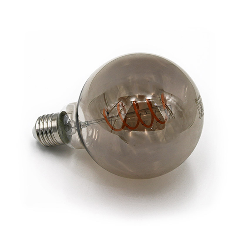 LED ΛΑΜΠΑ COG SPIRAL GLOBE Φ95 SMOKY Ε27 6W  ΝΤΙΜΑΡΙΖΟΜΕΝΟ ΘΕΡΜΟ