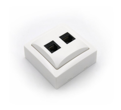 ΠΡΙΖΑ ΤΗΛ/ΔΙΚΤΥΟΥ ΕΠΙΤΟΙΧΗ ΔΙΠΛΗ RJ11&RJ45 Cat5e IP20 ΛΕΥΚΗ