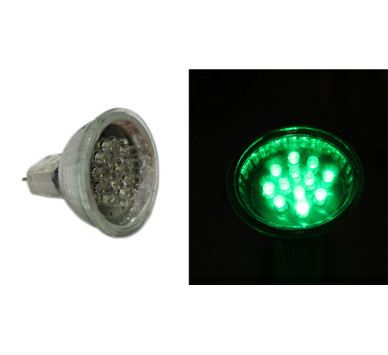 LED ΛΑΜΠΑ PAR11 ΜΕ 15LED 0.8W 12VDC 30° ΠΡΑΣΙΝΟ