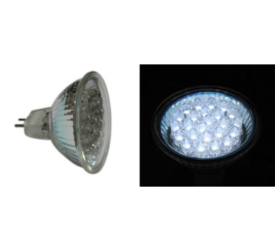 LED ΛΑΜΠΑ PAR16 ΜΕ 24LED 1.4W 12VDC 30° ΨΥΧΡΟ 6200Κ