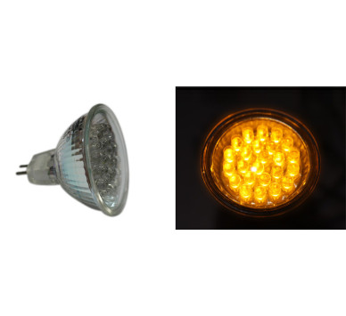 LED ΛΑΜΠΑ PAR16 ME 24LED 1.8W 12VDC 30° ΚΙΤΡΙΝΟ-ΠΟΡΤΟΚΑΛΙ