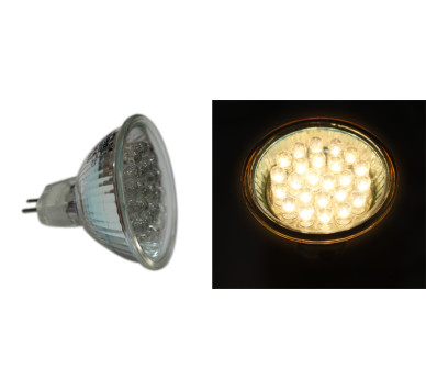 LED ΛΑΜΠΑ PAR16 ΜΕ 24LED 1.4W 12VDC 30° ΨΥΧΡΟ 6200Κ