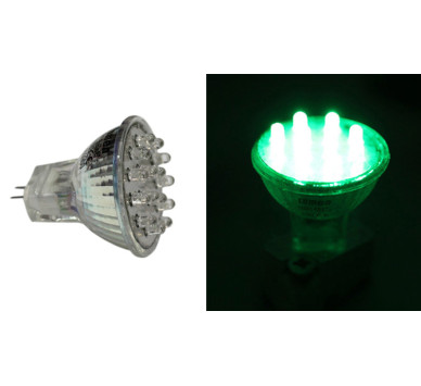 LED ΛΑΜΠΑ MR11 15LED 0.9W 230V ΠΡΑΣΙΝΟ