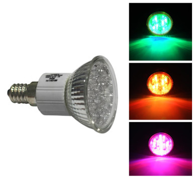 LED ΛΑΜΠΑ Ε14 24LED 0.8W 230V R.G.B
