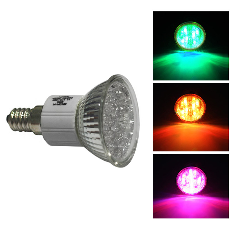 LED ΛΑΜΠΑ Ε14 24LED 0.8W 230V R.G.B