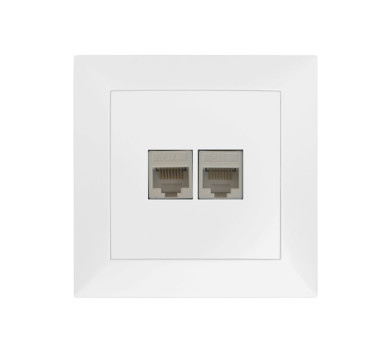 ΠΡΙΖΑ DATA ΔΙΠΛΗ RJ45+RJ45 Cat.6 ΠΛΗΡΗΣ ΛΕΥΚΗ