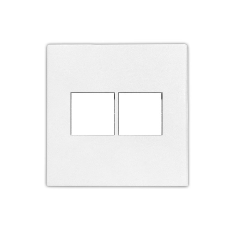 ΠΛΑΚΙΔΙΟ ΠΡΙΖΑΣ DATA ΔΙΠΛΗ RJ45+RJ45 Cat.6 ΛΕΥΚΟ