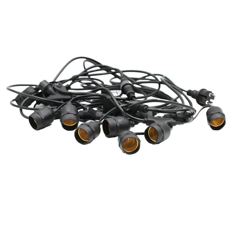 ΓΙΡΛΑΝΤΑ ΕΠΕΚΤΕΙΝΟΜΕΝΗ 10 ΝΤΟΥΙ Ε27 10μ 2x0,75mm² IP44 ΜΑΥΡΗ