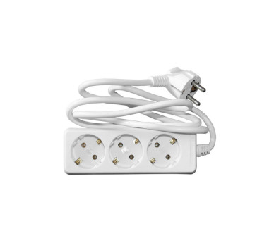 ΠΟΛΥΠΡΙΖΟ ΜΕ ΚΑΛΩΔΙΟ 3x1mm² 1.5μ 3 ΣΟΥΚΟ ΛΕΥΚΟ