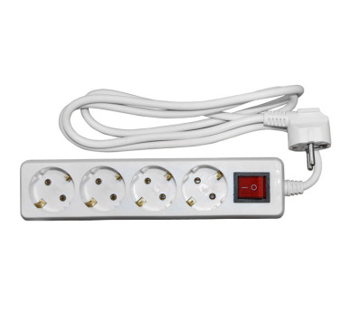 ΠΟΛΥΠΡΙΖΟ ΜΕ ΔΙΑΚΟΠΤΗ+ΚΑΛΩΔΙΟ 3x1mm² 1.5μ 4 ΣΟΥΚΟ ΛΕΥΚΟ