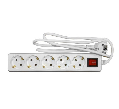 ΠΟΛΥΠΡΙΖΟ ΜΕ ΔΙΑΚΟΠΤΗ+ΚΑΛΩΔΙΟ 3x1mm² 1.5μ 5 ΣΟΥΚΟ ΛΕΥΚΟ
