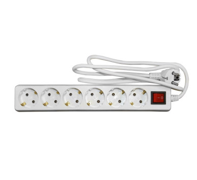 ΠΟΛΥΠΡΙΖΟ ΜΕ ΔΙΑΚΟΠΤΗ+ΚΑΛΩΔΙΟ 3x1mm² 1.5μ 6 ΣΟΥΚΟ ΛΕΥΚΟ